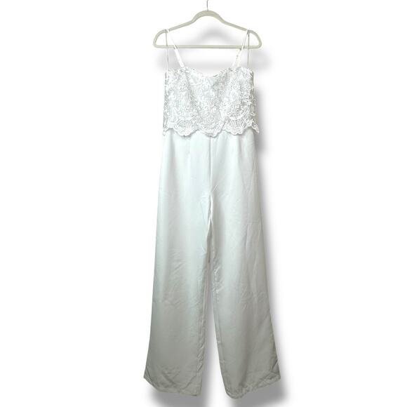 Lulus Exquisite Posture White Floral Embroidered Scalloped Tiered Jumpsuit - Picture 3 of 11